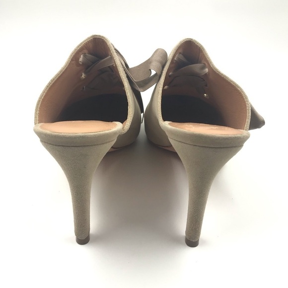 Ulla Johnson Oona Beige Tan Suede Pointed Toe Heel Mules size EU 36 US 5.5 - Picture 6 of 7